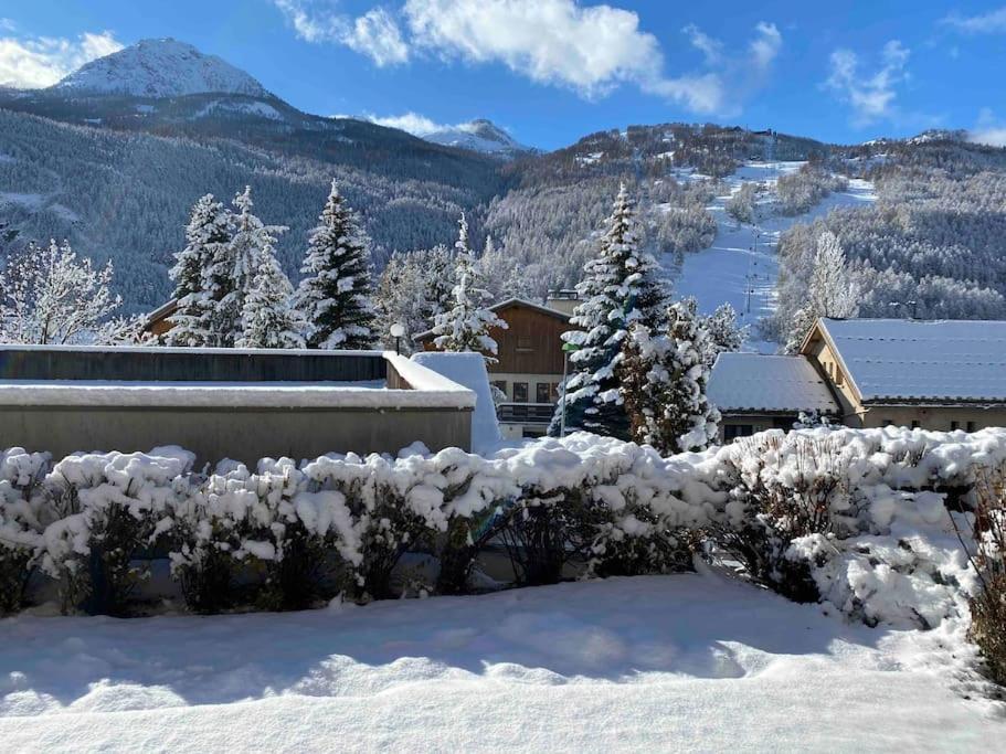 Appartement 4 Pers Grande Terrasse Vue Pistes Ski Saint-Chaffrey Esterno foto